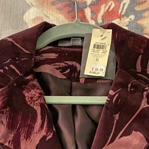 New With Tags Ann Taylor Velvet Blazer
